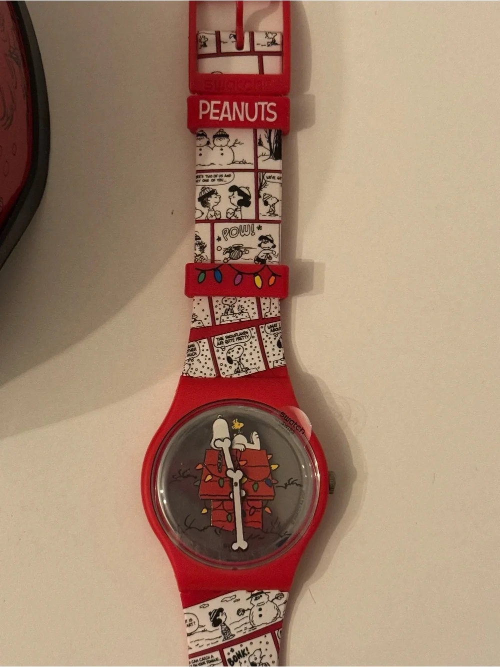 Swatch + Peanuts Snoopy Watch And Dog Bowl Limited Edition Holiday Set